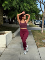 Cherry Red Fleece Butt Lifting Leggings