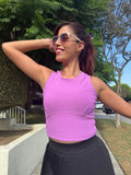 Lilac Purple Ribbed Workout Top