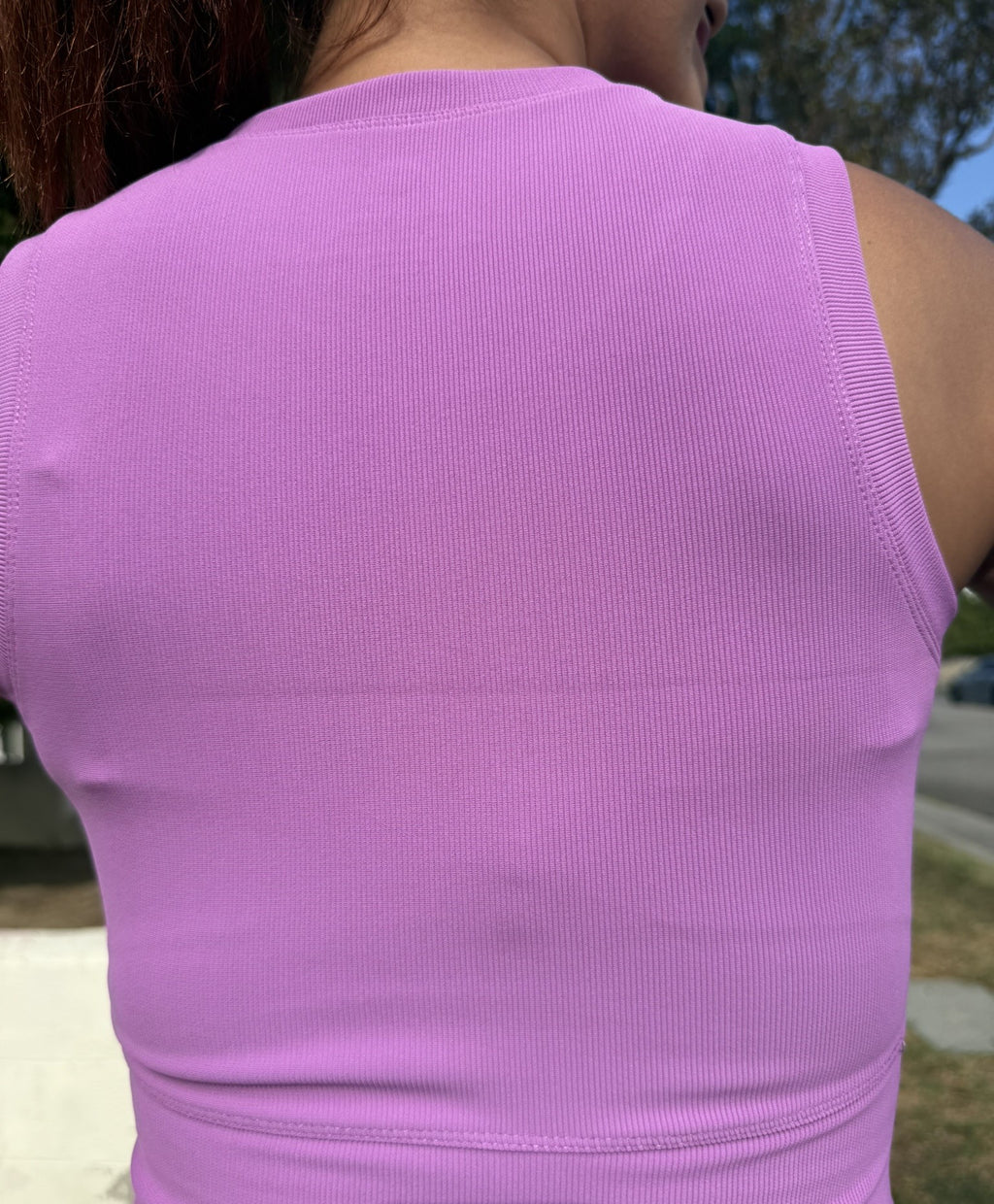 Lilac Purple Ribbed Workout Top