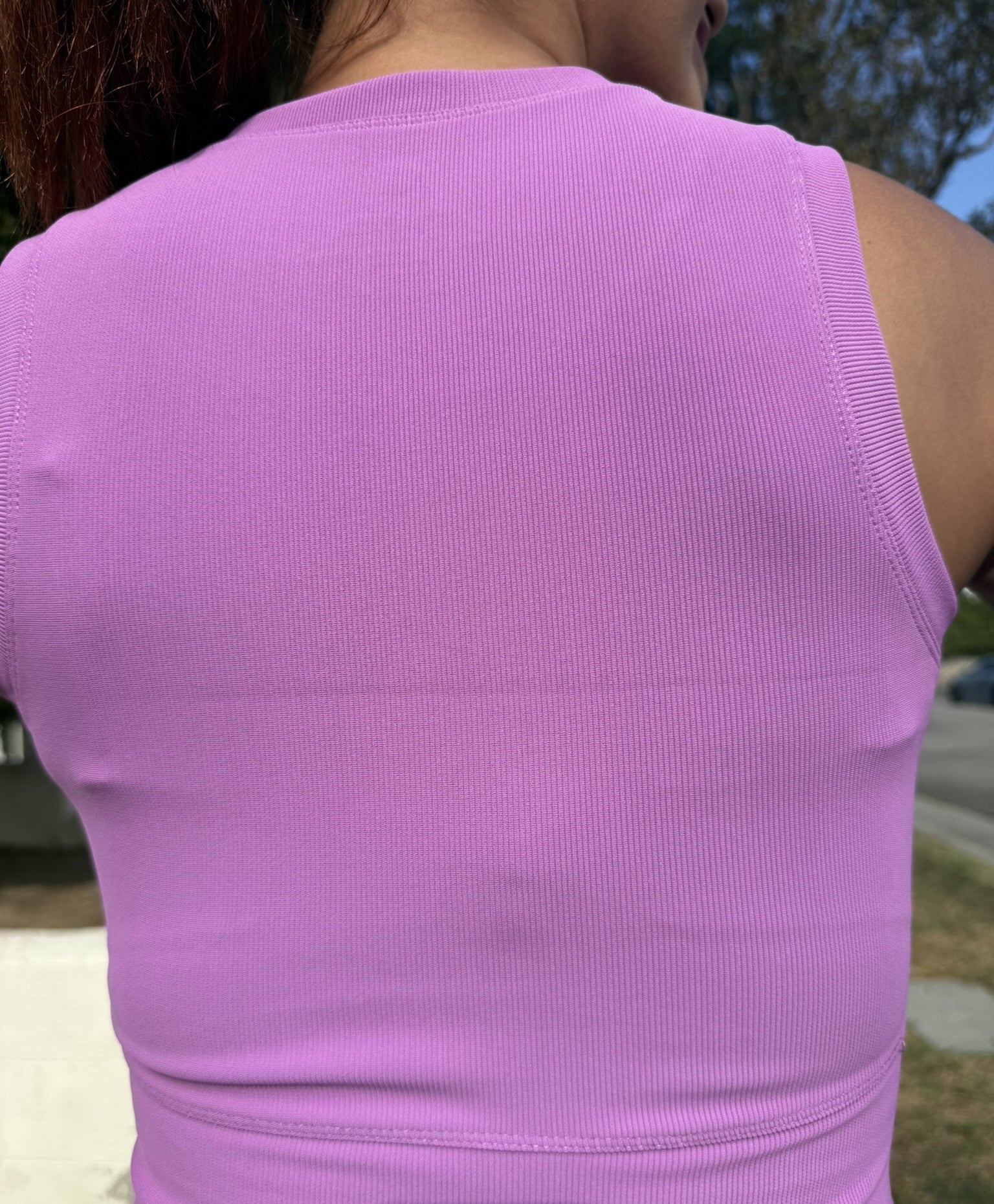 Lilac Purple Ribbed Workout Top