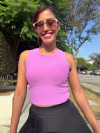 Lilac Purple Ribbed Workout Top