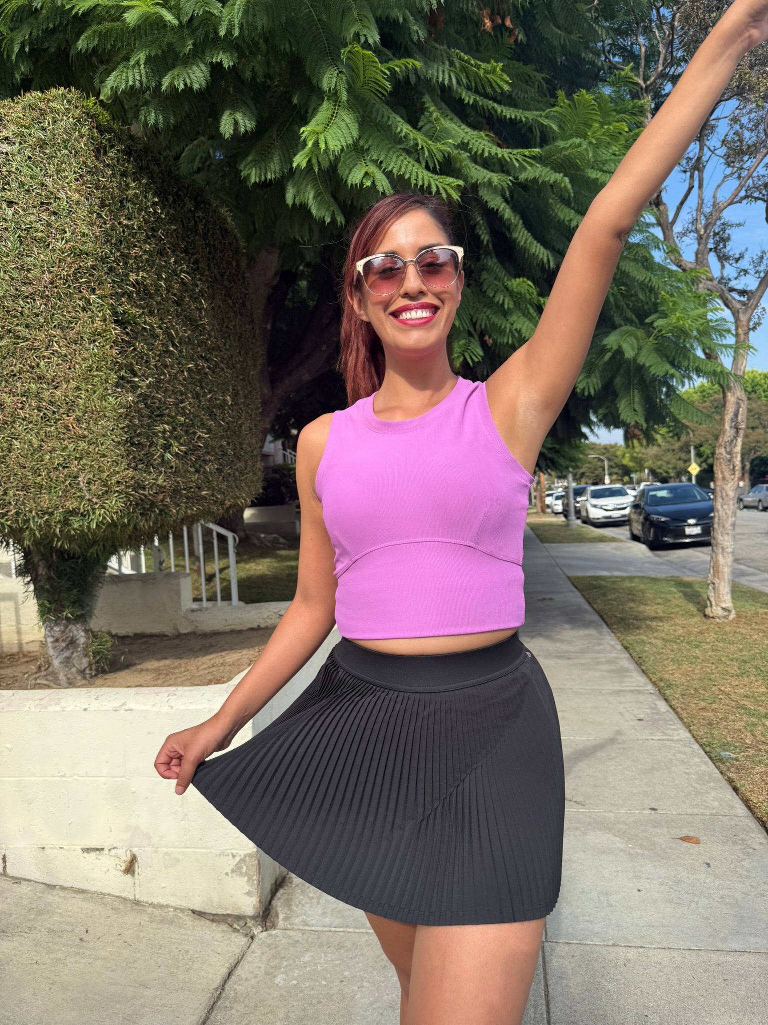 Lilac Purple Ribbed Workout Top