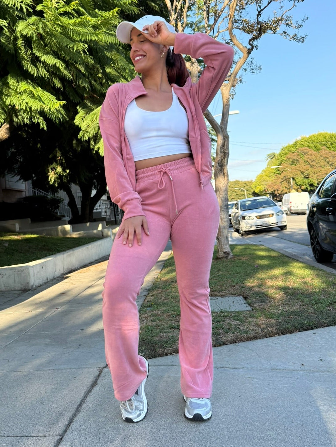 Pink Ultra Soft Midweight Track Jacket and Joggers Set