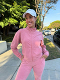 Pink Ultra Soft Midweight Track Jacket and Joggers Set
