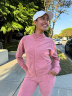 Pink Ultra Soft Midweight Track Jacket and Joggers Set