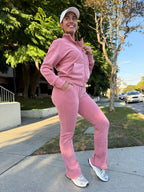 Pink Ultra Soft Midweight Track Jacket and Joggers Set