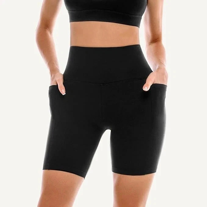 Plus Size Black Biker Running Shorts