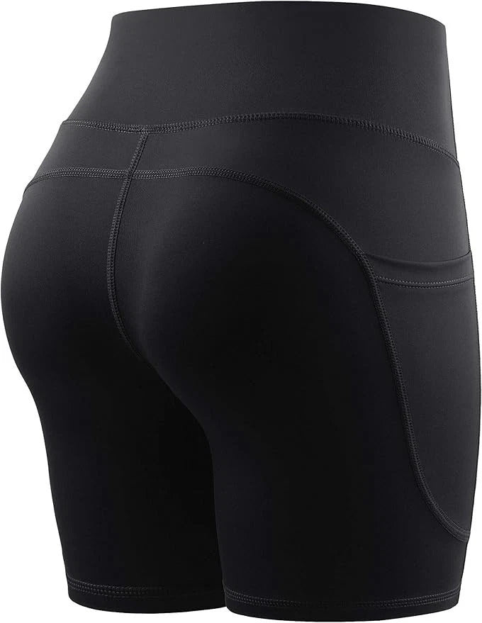 Plus Size Black Biker Running Shorts