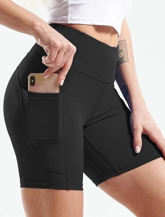 Plus Size Black Biker Running Shorts