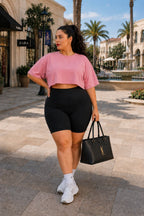 Plus Size Black Biker Running Shorts