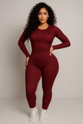 Burgundy Thermal Soft Long Sleeve & Legging Set