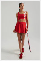 Court Stripe Tennis Skirt and Top 2-Piece Set