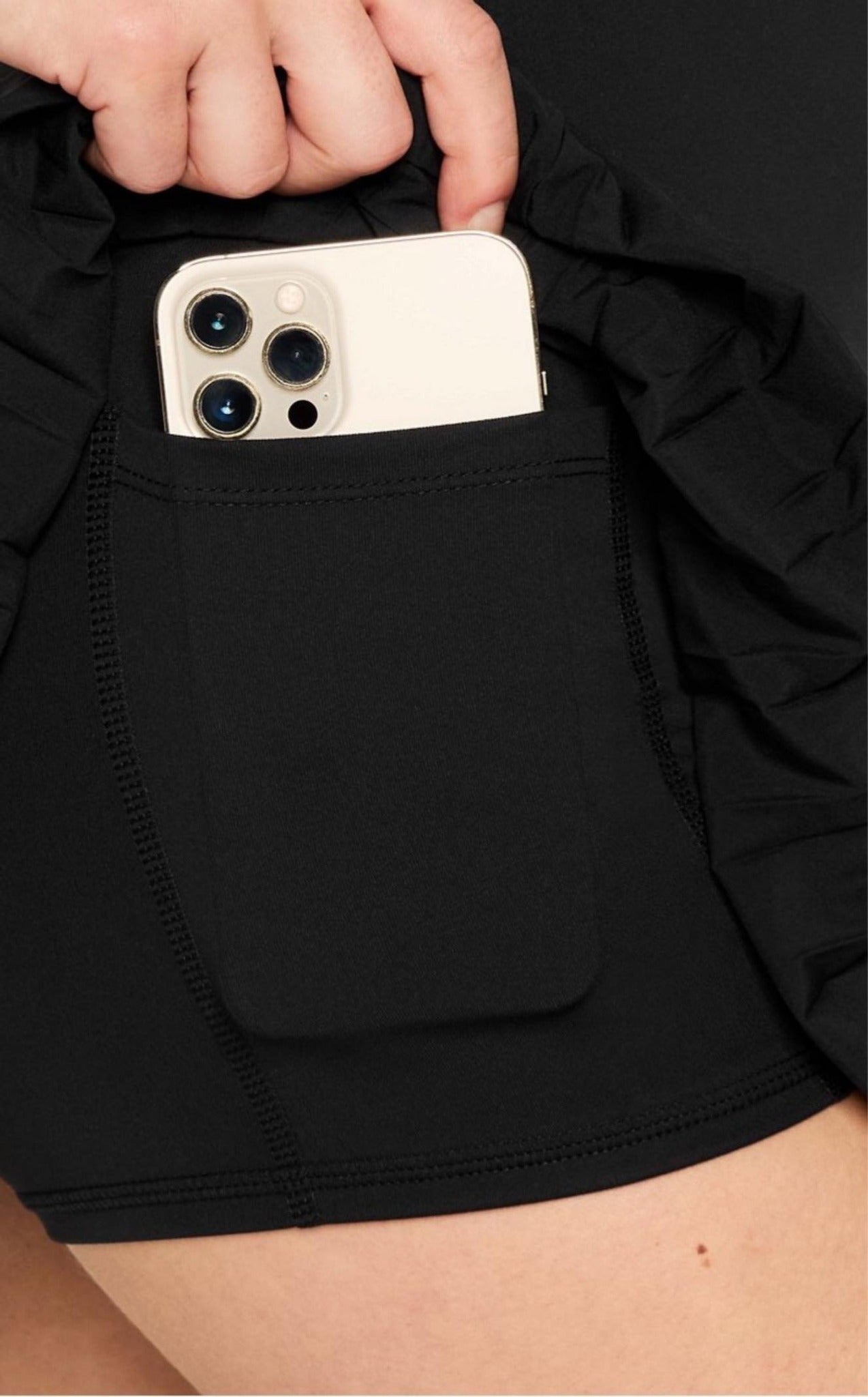 Black Pleated Athletic Skort