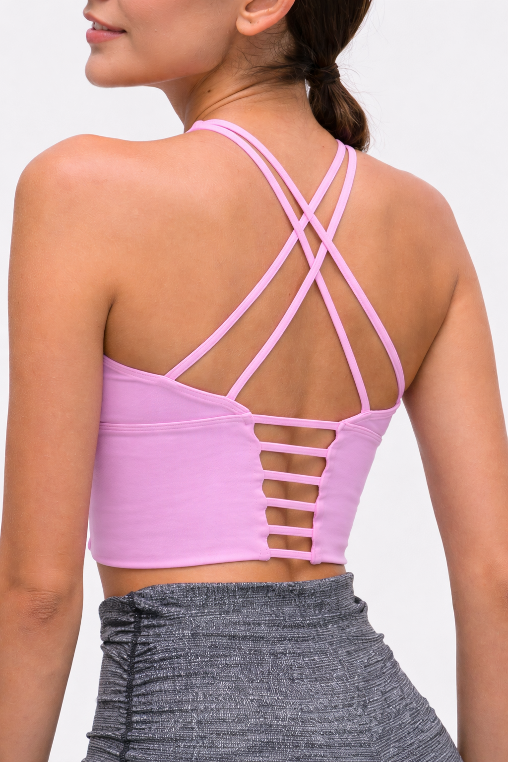 Baby Pink Butter-Soft Sports Bra Top