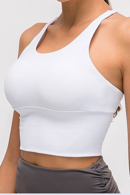 White Buttery Soft Sports Bra Top
