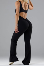 Black Flare Sculpt & Flow Jumpsuit