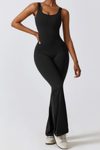 Black Flare Sculpt & Flow Jumpsuit
