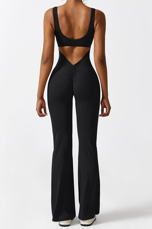 Black Flare Sculpt & Flow Jumpsuit