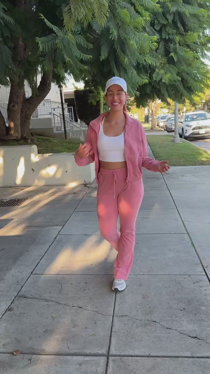 Pink Ultra Soft Midweight Track Jacket and Joggers Set