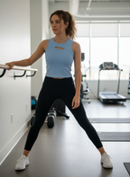 Baby Blue Peekaboo Ribbed Workout Top