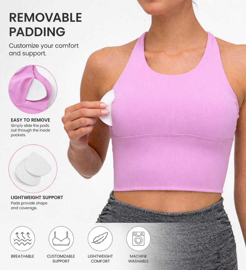 Baby Pink Butter-Soft Sports Bra Top